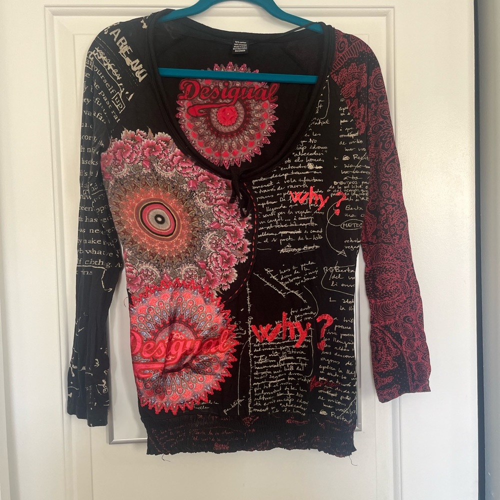 Y2K boho Desigual top